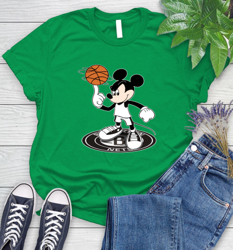 NBA Basketball Brooklyn Nets Cheerful Mickey Disney Shirt Women's T-Shirt 7