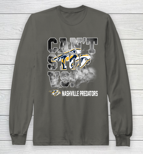 NHL Nashville Predators Hockey Can't Stop Vs Long Sleeve T-Shirt 5
