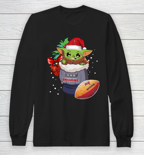 Tampa Bay Buccaneers Christmas Baby Yoda Star Wars Funny Happy NFL Long Sleeve T-Shirt