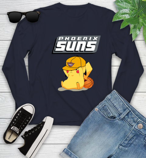 NBA Pikachu Basketball Sports Phoenix Suns Youth Long Sleeve 3
