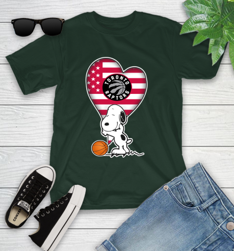 Toronto Raptors NBA Basketball The Peanuts Movie Adorable Snoopy Youth T-Shirt 5