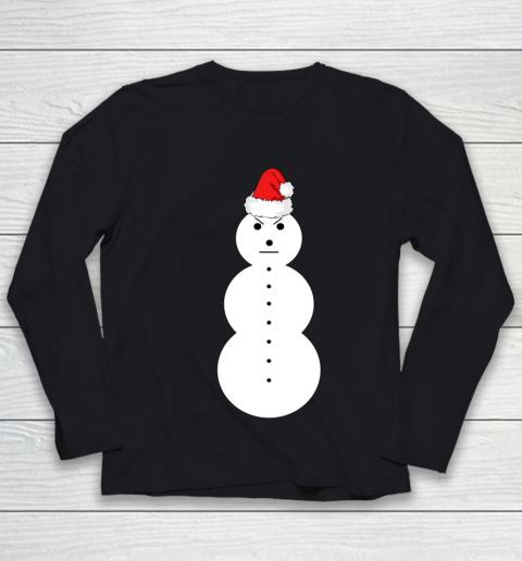 Jeezy Snowman Winter Santa Hat Funny Angry Snowman Youth Long Sleeve