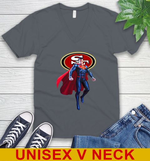 NFL Superman DC Sports Football San Francisco 49ers V-Neck T-Shirt 5