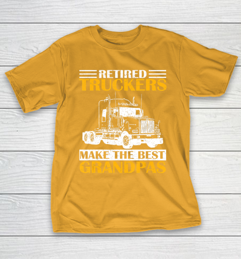 GrandFather gift shirt Vintage Retired Trucker Make The Best Grandpa Retirement Tee T Shirt T-Shirt 2