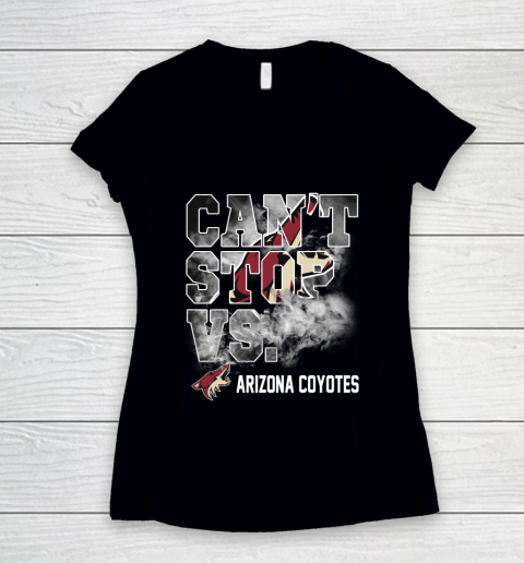 NHL Arizona Coyotes Hockey Can't Stop Vs Women's V-Neck T-Shirt
