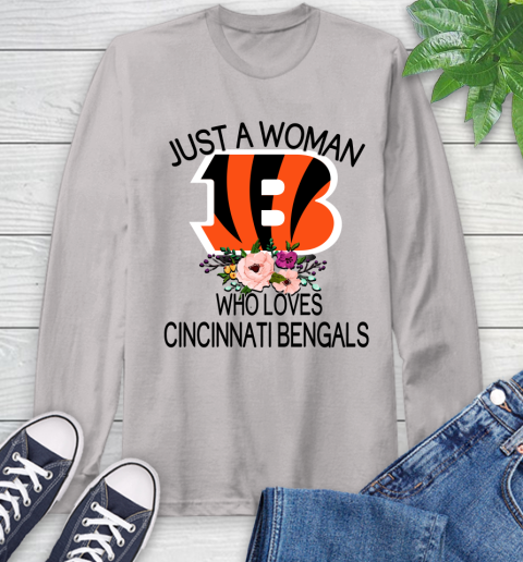 NFL Just A Woman Who Loves Cincinnati Bengals Football Sports Long Sleeve T-Shirt 11