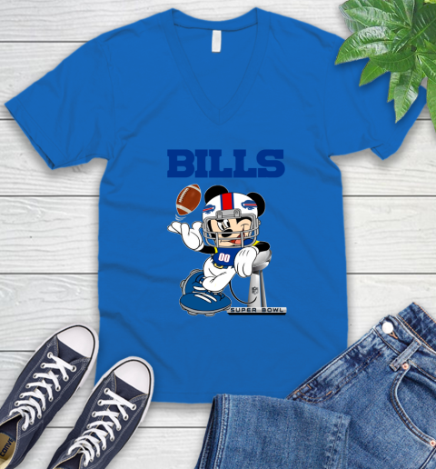 NFL Buffalo Bills Mickey Mouse Disney Super Bowl Football T Shirt V-Neck T-Shirt 6