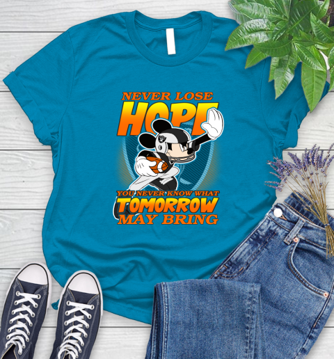 Oakland Raiders NFL Football Mickey Disney Never Lose Hope Women's T-Shirt 10