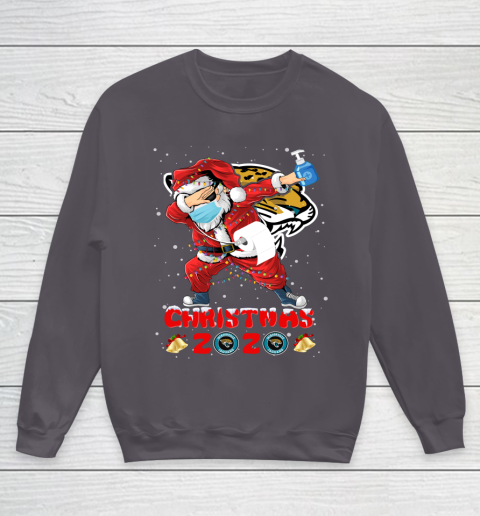 Jacksonville Jaguars Funny Santa Claus Dabbing Christmas 2020 NFL Youth Sweatshirt 5