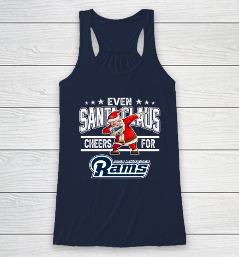 Los Angeles Rams Even Santa Claus Cheers For Christmas NFL Racerback Tank 8