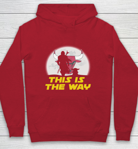 Chicago Bulls NBA Basketball Star Wars Yoda And Mandalorian This Is The Way Youth Hoodie 7