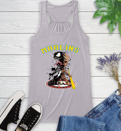 MLB Miami Marlins Baseball Venom Groot Guardians Of The Galaxy Racerback Tank 5