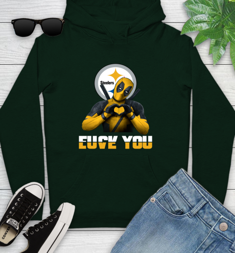 NHL Pittsburgh Steelers Deadpool Love You Fuck You Football Sports Youth Hoodie 14