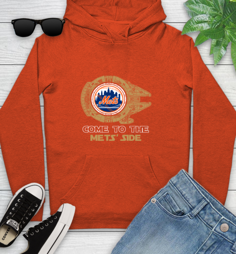 MLB Come To The New York Mets Side Star Wars Baseball Sports Youth Hoodie 4