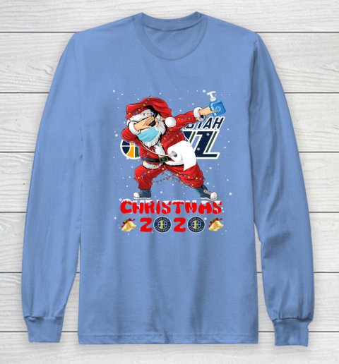 Utah Jazz Funny Santa Claus Dabbing Christmas 2020 NBA Long Sleeve T-Shirt 8