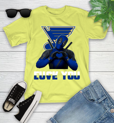 NHL St.Louis Blues Deadpool Love You Fuck You Hockey Sports Youth T-Shirt 10