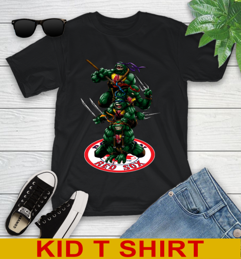MLB Baseball Boston Red Sox Teenage Mutant Ninja Turtles Shirt Youth T-Shirt 2