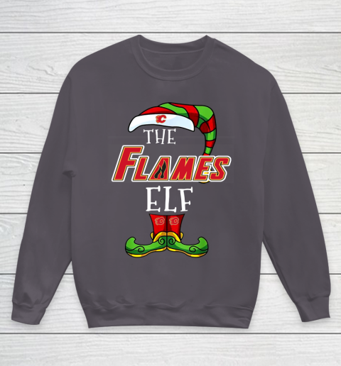 Calgary Flames Christmas ELF Funny NHL Youth Sweatshirt 5