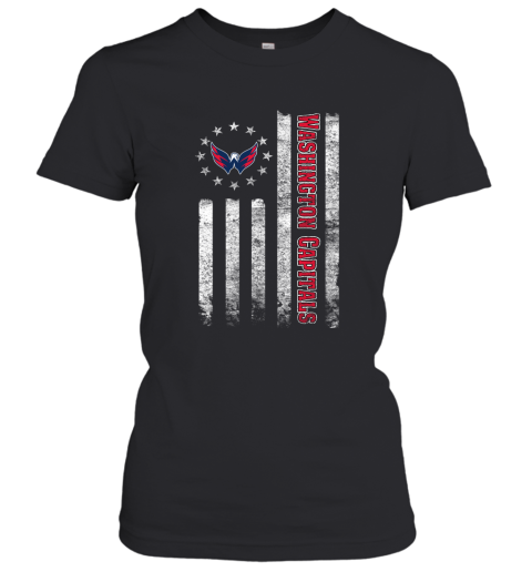 NHL American Flag Hockey Sports Washington Capitals Women's T-Shirt