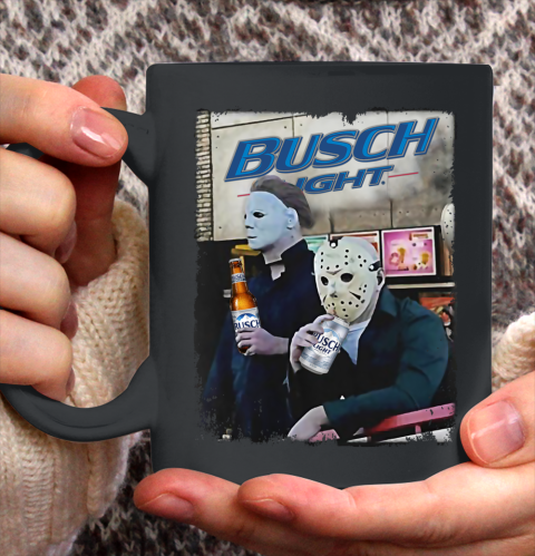 Michael Myers And Jason Voorhees Busch Light Halloween Ceramic Mug 11oz