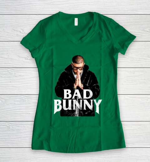 Top Best Design Bad Bunny Women's V-Neck T-Shirt 3