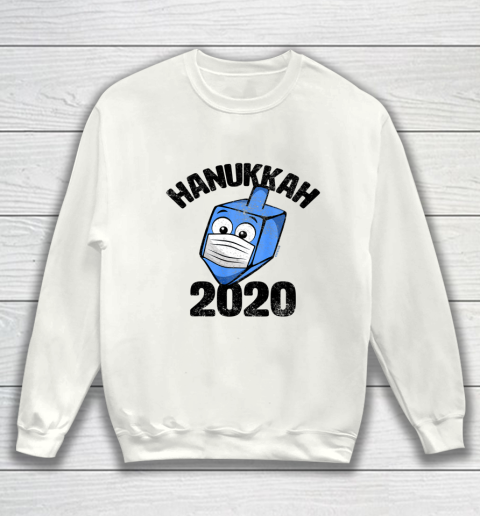 Funny Hanukkah 2020 Dreidel Wearing Face Mask Graphic Sweatshirt