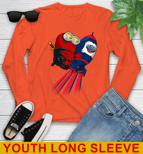 NBA Basketball New Orleans Pelicans Deadpool Minion Marvel Shirt Youth Long Sleeve 3