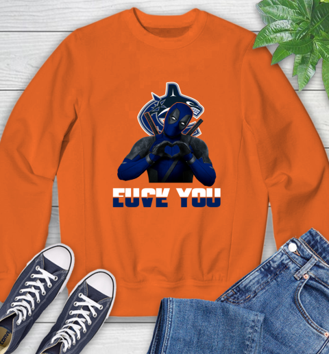 NHL Vancouver Canucks Deadpool Love You Fuck You Hockey Sports Sweatshirt 3