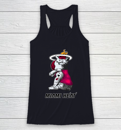 NBA Basketball My Cat Loves Miami Heat Racerback Tank 7