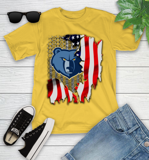 Memphis Grizzlies NBA Basketball American Flag Youth T-Shirt 10