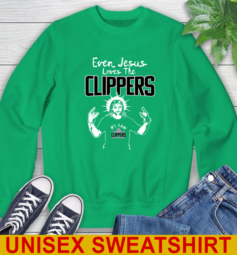 LA Clippers NBA Basketball Even Jesus Loves The Clippers Shirt Sweatshirt 8