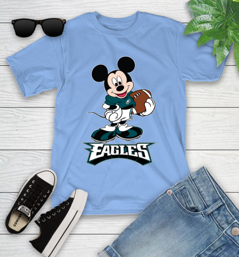 NFL Football Philadelphia Eagles Cheerful Mickey Mouse Shirt Youth T-Shirt 11