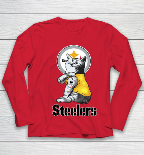 NFL Football My Cat Loves Pittsburgh Steelers Youth Long Sleeve 8