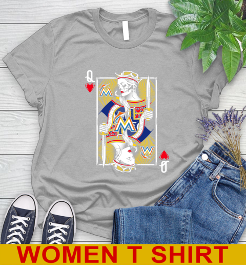MLB Baseball Miami Marlins The Queen Of Hearts Card Shirt Women's T-Shirt 5