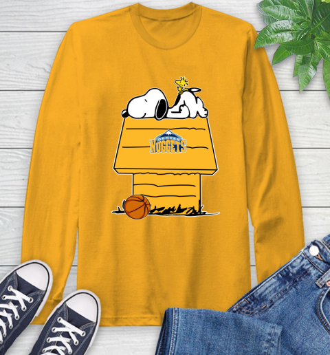 Denver Nuggets NBA Basketball Snoopy Woodstock The Peanuts Movie Long Sleeve T-Shirt 3