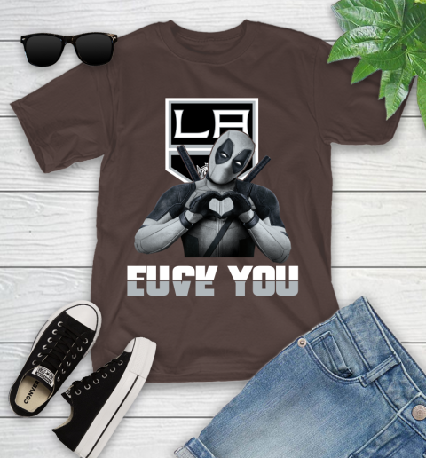 NHL Los Angeles Kings Deadpool Love You Fuck You Hockey Sports Youth T-Shirt 7