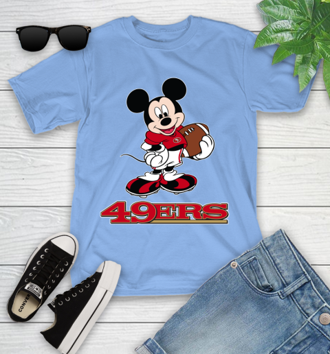 NFL Football San Francisco 49ers Cheerful Mickey Mouse Shirt Youth T-Shirt 11