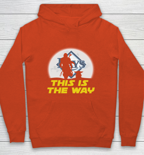 Tampa Bay Rays MLB Baseball Star Wars Yoda And Mandalorian This Is The Way Youth Hoodie 3