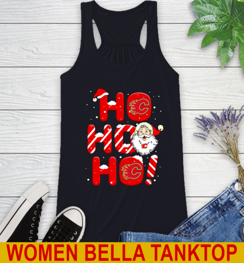 Calgary Flames NHL Hockey Ho Ho Ho Santa Claus Merry Christmas Shirt Racerback Tank 8