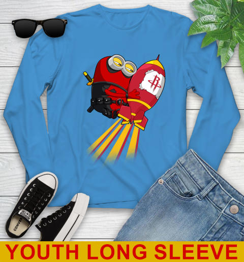 NBA Basketball Houston Rockets Deadpool Minion Marvel Shirt Youth Long Sleeve 8