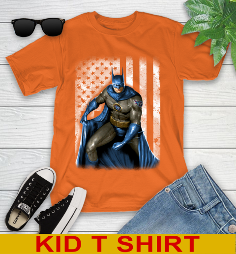 Tennessee Titans NFL Football Batman DC American Flag Shirt Youth T-Shirt 8