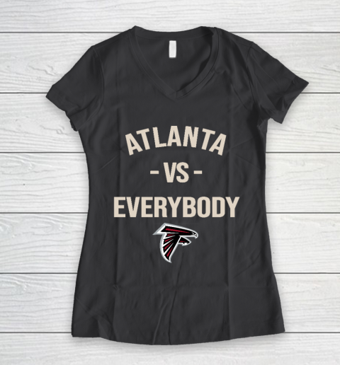 Atlanta Falcons Vs Everybody Women's V-Neck T-Shirt 6