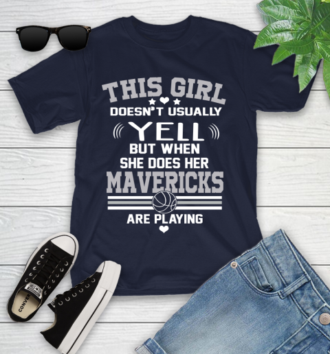 Dallas Mavericks NBA Basketball I Yell When My Team Is Playing Youth T-Shirt 2