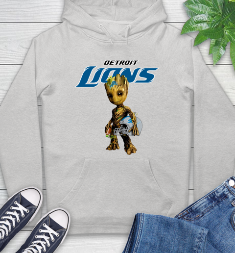 Detroit Lions NFL Football Groot Marvel Guardians Of The Galaxy Hoodie