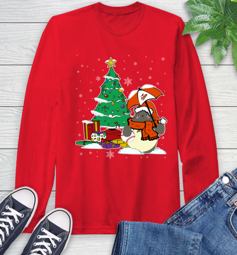 Baltimore Orioles MLB Baseball Cute Tonari No Totoro Christmas Sports Long Sleeve T-Shirt 11