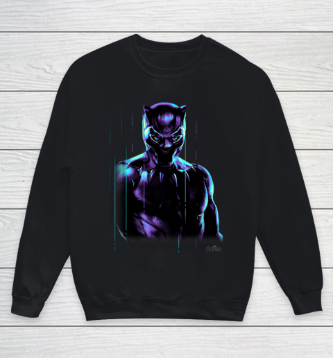 Marvel Infinity War Black Panther Neon Glow Graphic Youth Sweatshirt