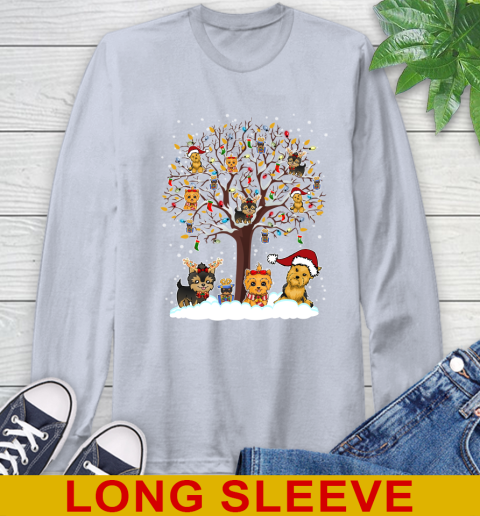 Yorkie dog pet lover light christmas tree shirt 201