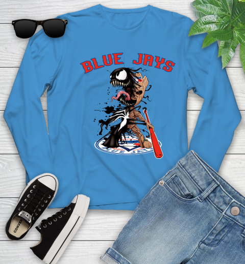 MLB Toronto Blue Jays Baseball Venom Groot Guardians Of The Galaxy Youth Long Sleeve 7