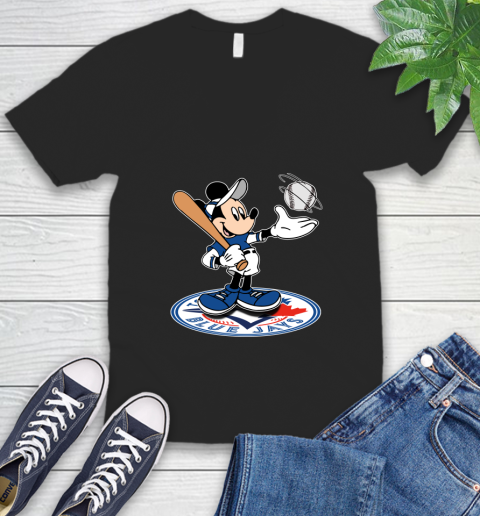 MLB Baseball Toronto Blue Jays Cheerful Mickey Disney Shirt V-Neck T-Shirt