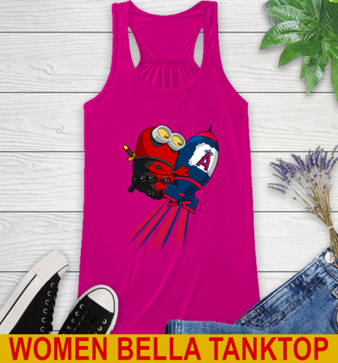 MLB Baseball Los Angeles Angels Deadpool Minion Marvel Shirt Racerback Tank 6